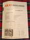 AKAI SW-7 II SPEAKER SYSTEM ORIGINAL SPEC SHEET M854x