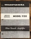 Marantz Model 1120 Preamp / Preamplifier Service Manual *Original*