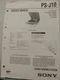 SONY PS-J10 Turntable Service Manual Original
