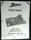 ZENITH RC-5 C9024 169-386 Later Production Turntable Service Manual Photocopy