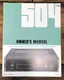 McIntosh C504 Preamp / Preamplifier Service Manual *Original*