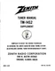 ORIGINAL ZENITH SERVICE MANUAL SUPPLEMENT FOR TUNER TM-14S2