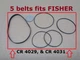 5 BELTS for FISHER CR-4029 & CR-4031 cassette player {PACK OF~FIVE NEW BELTS}!