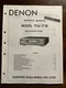 Denon Model TU-7.5 AM-FM Stereo Tuner Service Manual Original OEM Genuine