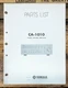 Yamaha CA-1010 Preamp / Preamplifier Parts List Manual  *Original*