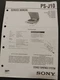 Sony PS-J10 Turntable Service Manual Original