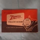 RARE 1952 Zenith TV Operating Guide Dated Owner Record w-Intact Fold-Out Diagram