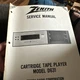 ZENITH &reg; TR16 Service Manual - 8 Track Cartridge Tape Player - Model D631