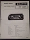 SANYO FT 1495 Car Stereo Player Service Manual Photocopy
