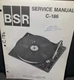BSR C186 C-186 Turntable Service Manual Original