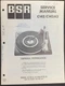 BSR C142 C142A3 McDonald 510 610 Turntable Service Manual Original