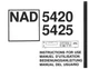 Operation Instructions for NAD 5420,5425