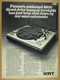 1976 Sony PS-3300 Turntable compared to Pioneer PL-510 vintage print Ad