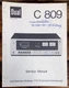 Dual C809 C 809 Cassette  Service Manual *Original*