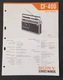 Sony CF-400,   AM-FM Radio Cassette Recorder.  Service Manual.  Japan  