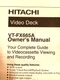 Hitachi Video Deck VHS VT-FX-665A Owner's Manual