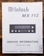 Mcintosh MX-112 MX112 Preamp / Preamplifier  Service Manual *Original* #1