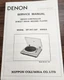 Denon DP-31F/32F Record Player Service Manual - Original