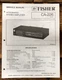 Fisher CA-226 Amplifier  Service Manual *Original*