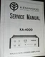 KENWOOD KA-4000 Amplifier Service Manual Photocopy
