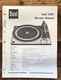 Dual Model 1226 Turntable / Record Player  Service Manual *Original*