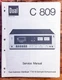 Dual  C 809 C809 Cassette Player  Service Manual *Original*