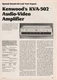 Kenwood - KVA-502 Amplifier - Full Original Test Report - 1982