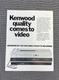 KENWOOD KV-901 VHS VIDEO CASSETTE RECORDER INFORMATION PAGE J0200