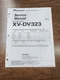 Original Pioneer XV-DV323 Factory Repair Service Manual
