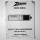 ZENITH &reg; TR25 Service Manual - Cassette Tape Player Recorder - Model D632 D632-1