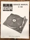 BSR C-186 C186 Record Player / Turntable  Service Manual *Original*