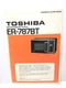 Rare Vintage Toshiba Service Manual Er-787bt Owner's Guide Book