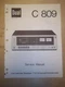 Dual Service Manual ~ C 809 Cassette Tape Deck/Player~Original~Repair