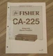Fisher CA-225 Service Manual Integrated Stereo Amplifier