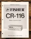 Fisher CR-116 Cassette Service Manual *Original*