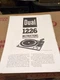 Dual  Model 1226 Record Player / Turntable  Owner / User Manual *Original*