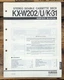 Yamaha KX-W202 KX-W202U K-31 Cassette  Service Manual *Original*