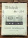 McIntosh MI-350 Amplifier  Service Manual *Original*