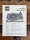 Dual Model 1226 Turntable / Record Player  Service Manual *Original*