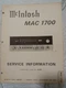MCINTOSH MAC 1700 Receiver Service Manual Original