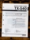 Yamaha TX-540 Tuner Service Manual *Original*