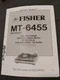 FISHER MT-6455 Turntable Service Manual