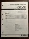 Yamaha GE-10 Stereo Graphic Equalizer Service Manual Original Genuine OEM