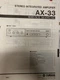 YAMAHA AX-33 AX33 Service Manual **ORIGINAL**
