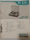 SONY PS-2251 Turntable Service Manual Original