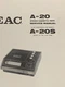 TEAC A-20 A-20S Cassette Deck Service Manual Original
