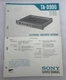 Original OEM Sony TA-D900 Service Repair Manual Electronic Crossover Network