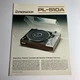 Pioneer PL-510A Turntable Record Player Brochure/SPEC SHEET 1976 Rare   PAMPHLET