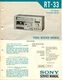Sony Model RT-33 Stereo Receiver Tapedeck Service Manual