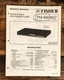 Fisher FM-856 FM-857 Tuner  Service Manual *Original*
